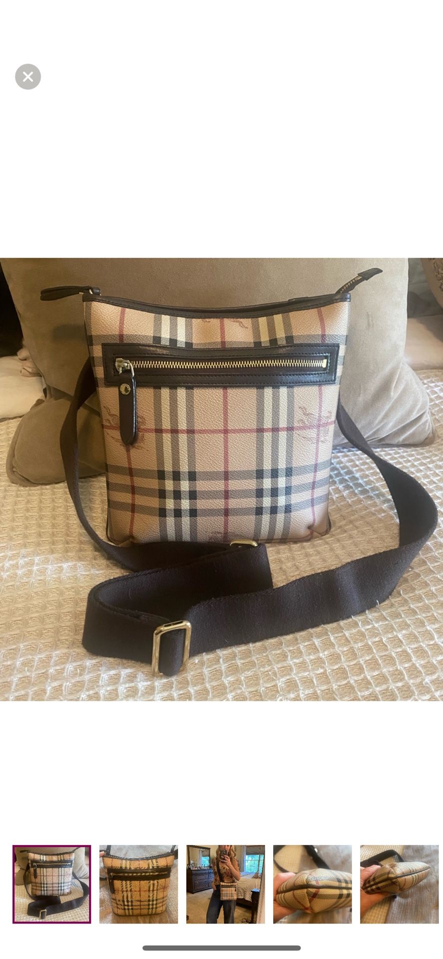 Burberry Beige and Black Crossbody Bag