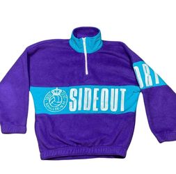 Vintage Sideout "King Of The Beach" Volleyball Pullover Fleece Sweater Medium