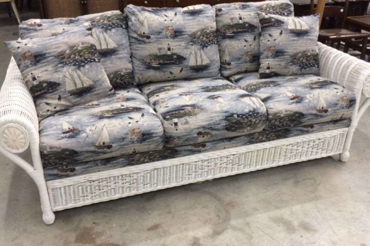 Very nice patterned Wicker sofa bed