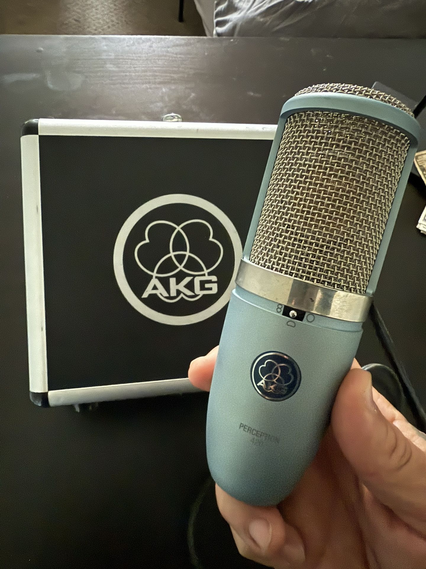 AKG Mic & Mic Stand With Pop Filter