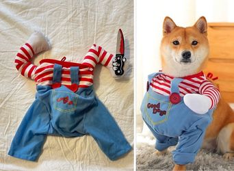 Chucky-style "Good Dogs" deadly doll pet Halloween party contest costume size Medium