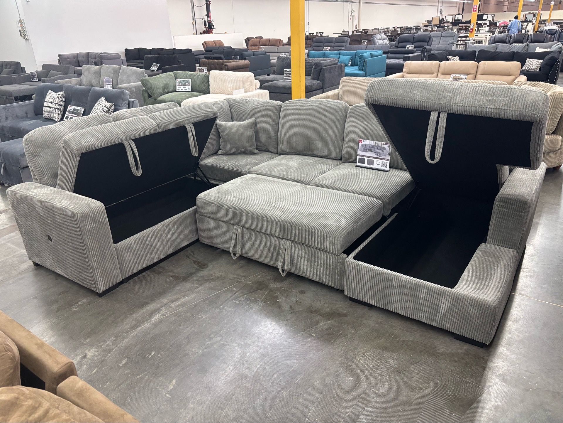 Sectional convertible sofa set