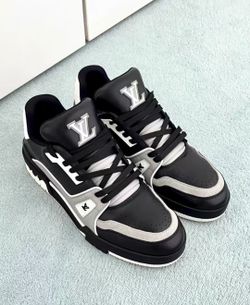 Louis Vuitton trainer in black and white color scheme
