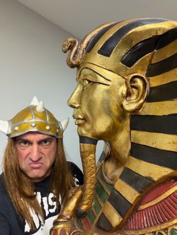 Egyptian Art Deco Mummy Sarcophagus shipped from Egypt! Opens up into a storage shelf! CAN DELIVER!