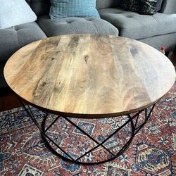 Modern Rustic Round Coffee Table