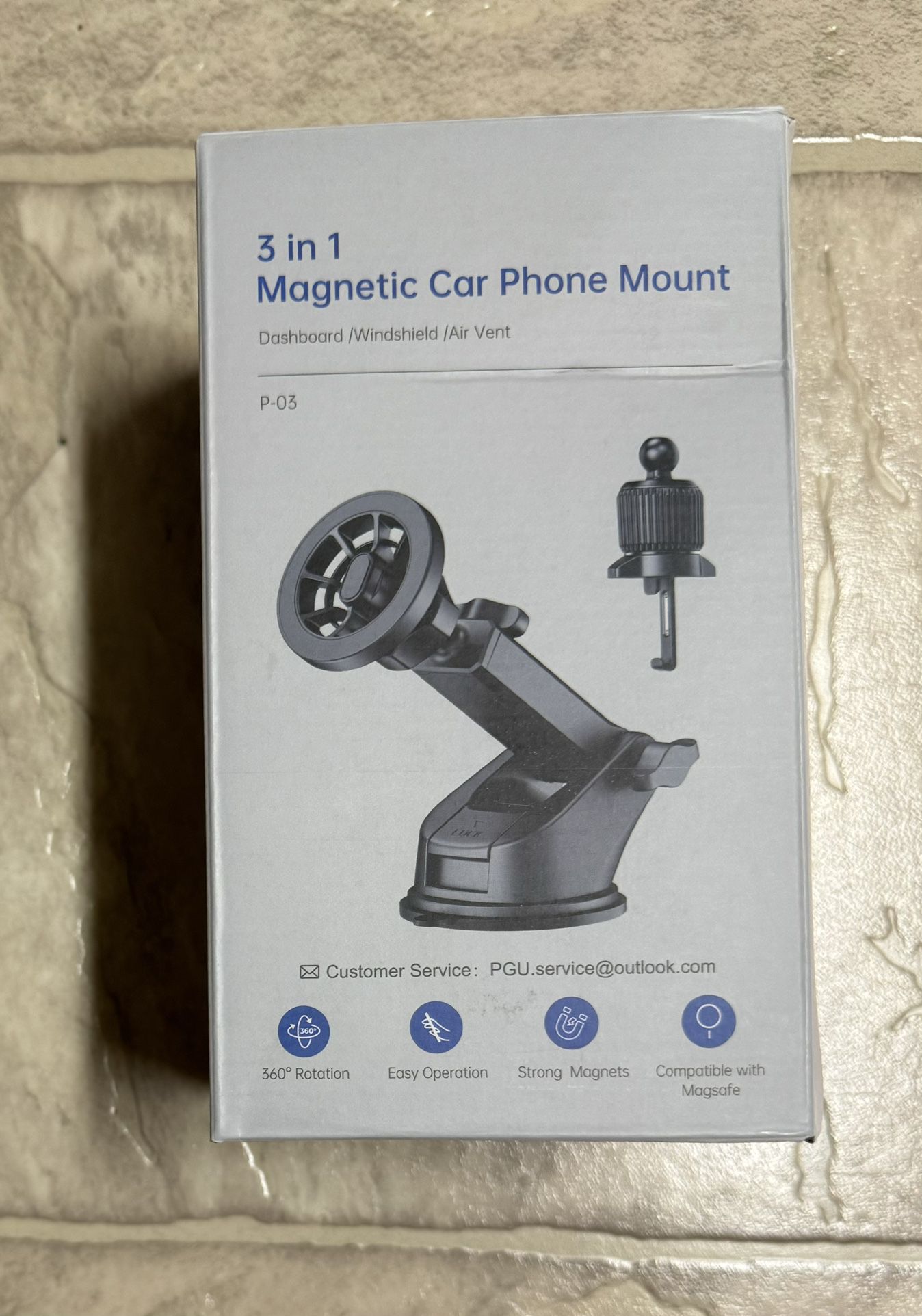 Car Mount, [Strong Magnets] 3 in 1 Universal Magnetic Phone Holder (Android All Phones)