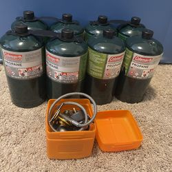 Stove For Backpacking/Camping With 8 Propane Tanks