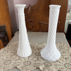 Vintage Milk Glass Vases
