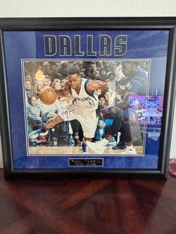 Yogi Ferrell Signed Dallas Mavericks Framed 27x29 Photo Autograph CSD COA