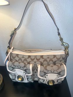 Coach Legacy Signature Canvas Peach Shoulder Bag