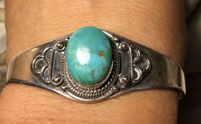 925 vintage turquoise cuff bracelet