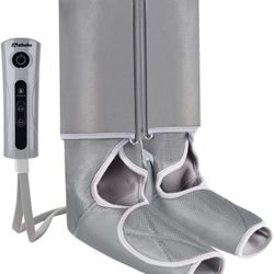 New in box Leg Air Massager Foot and Calf Massage with Optional Heat Function 3 Modes 3 Intensities Handheld Controller - Home & Office Use