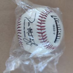 Don Mattinley Yankee Print Autographed Baseball 