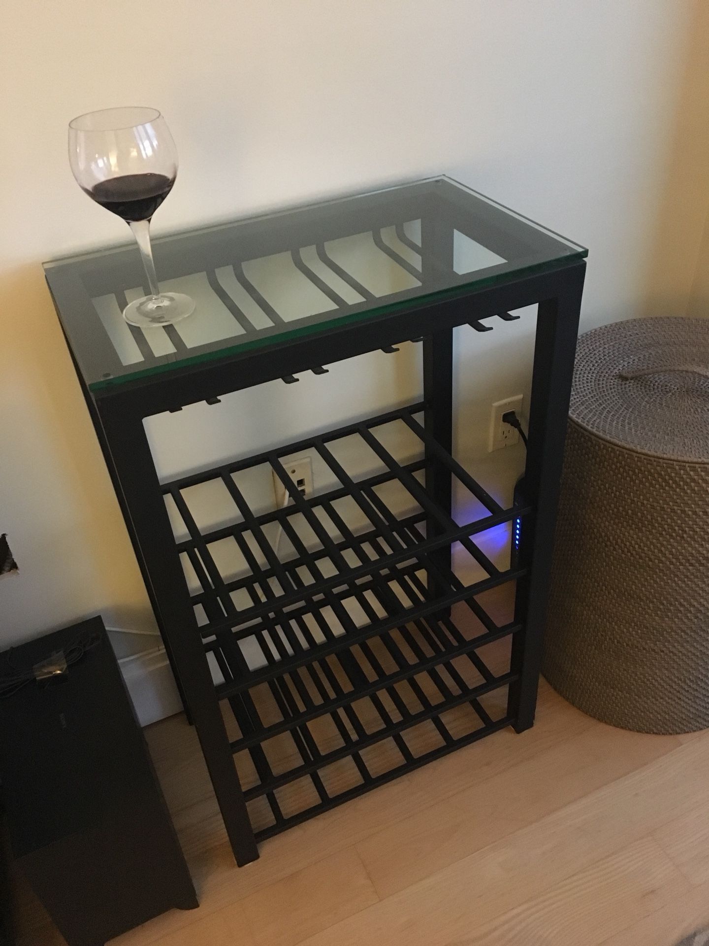 Crate & Barrel Glass Top Wine Bar