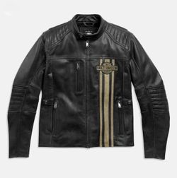 Harley Davidson Men's H-D Triple Vent Passing Link II Leather Jacket