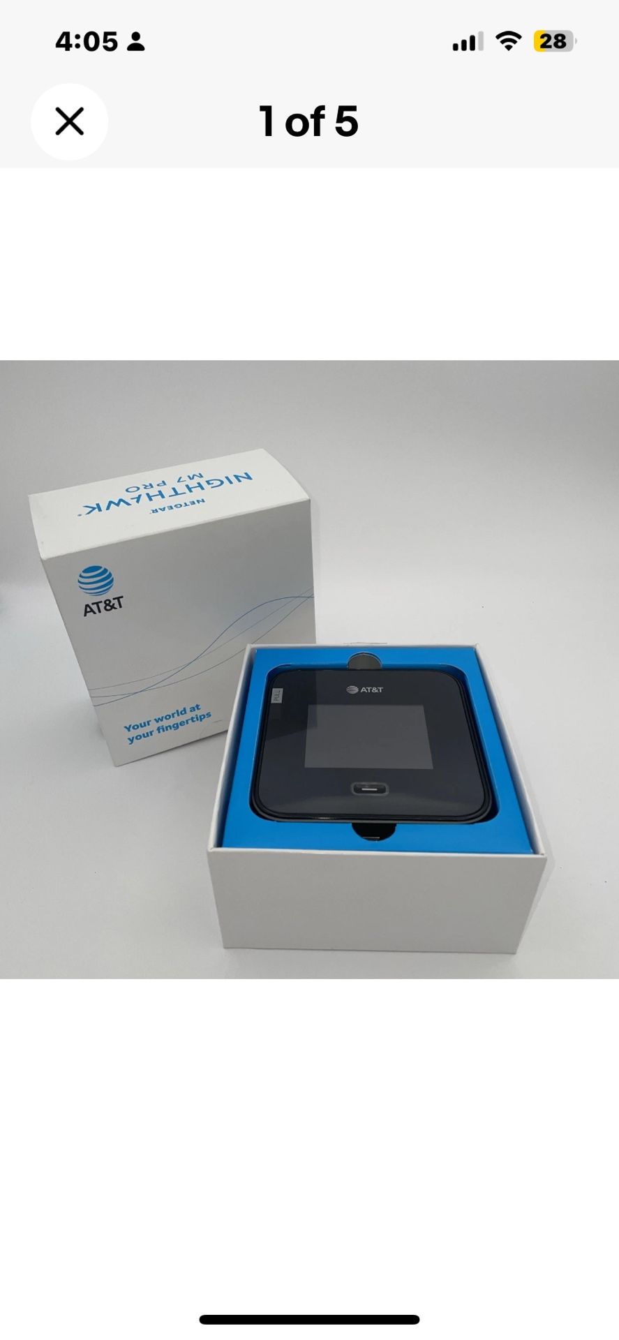 NETGEAR Nighthawk M7 Pro MR7400 AT&T 5G Wi-Fi 7 Mobile Hotspot Router Open Box