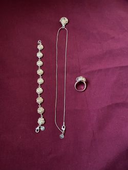 Three Pieces Silver Set 925