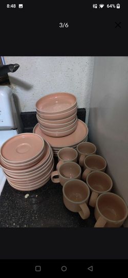 VINTAGE VIGNELLI RADIUS CORAL BY PRISMA DISH SET