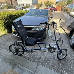 EZ Classic EZ-1 SX Recumbent Cruiser Bike by Sun Cycles Blue Cruzer 20"/16" Tire