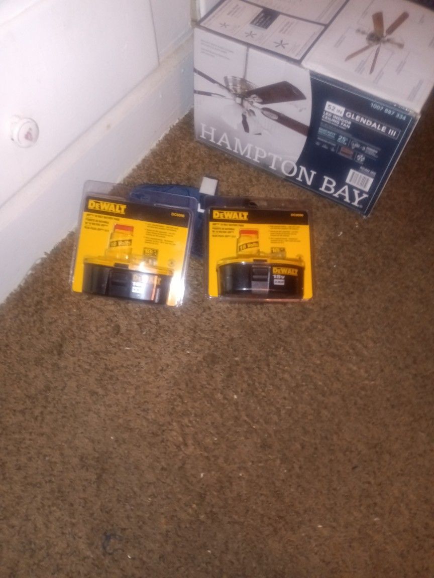 2 DeWalt 18 Volt Battery Pack. New