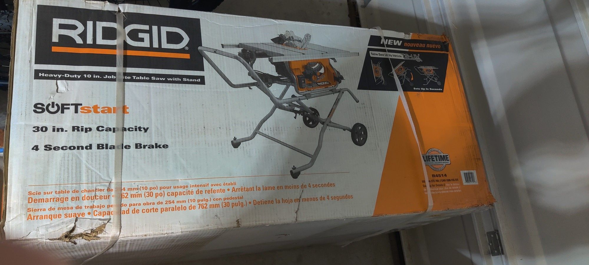 Rigid 10in Portable Corded Pro Jobsite Table Saw With Stand - NEW