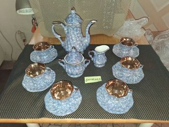 Beautiful six-piece tea set.. Denmark.. could be porcelain. Selling as a set. Excellent condition! All sales final.