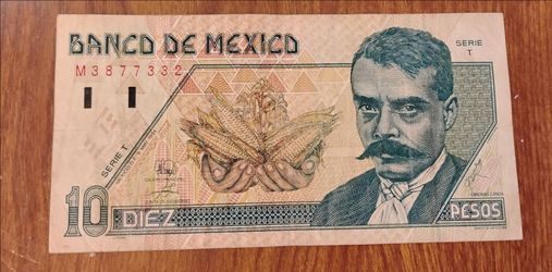 Mexico Mexican Emiliano Zapata 10 Pesos bill banknote currency