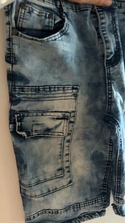 Encrypted Jean Shorts Size 34 Blue Denim Jorts Hip Hop Mens