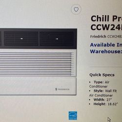 Friedrich 24,000 Btu Air Conditioner Wi-Fi With Five Year Manufacture Warranty. Still New AC A/C
