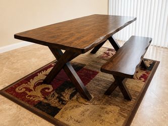 Beautiful Brand New Solid Wood Dining Table and Bench