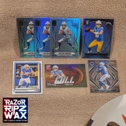 LOT (7) JUSTIN HERBERT PANINI NFL FOOTBALL CARDS * DONRUSS ELITE TOTALLY CERTIFIED PHOENIX CHARGERS