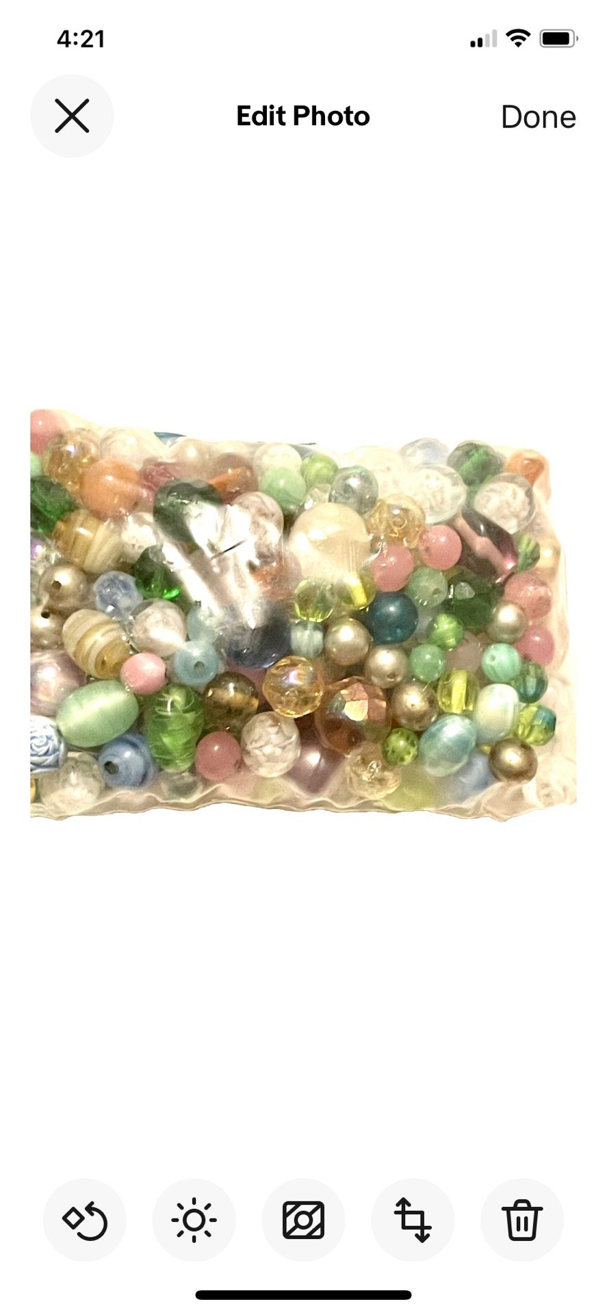 8oz. Lot Of Mixed Multicolored Beads