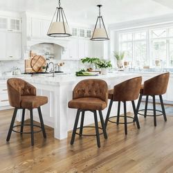 Leather Bar High Chairs 