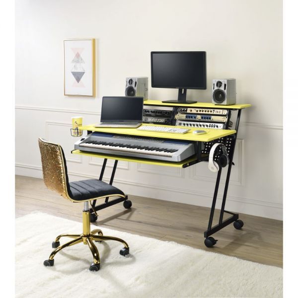 Brand New Yellow Music Recording Studio Desk