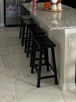 Set of 4 black kitchen stools