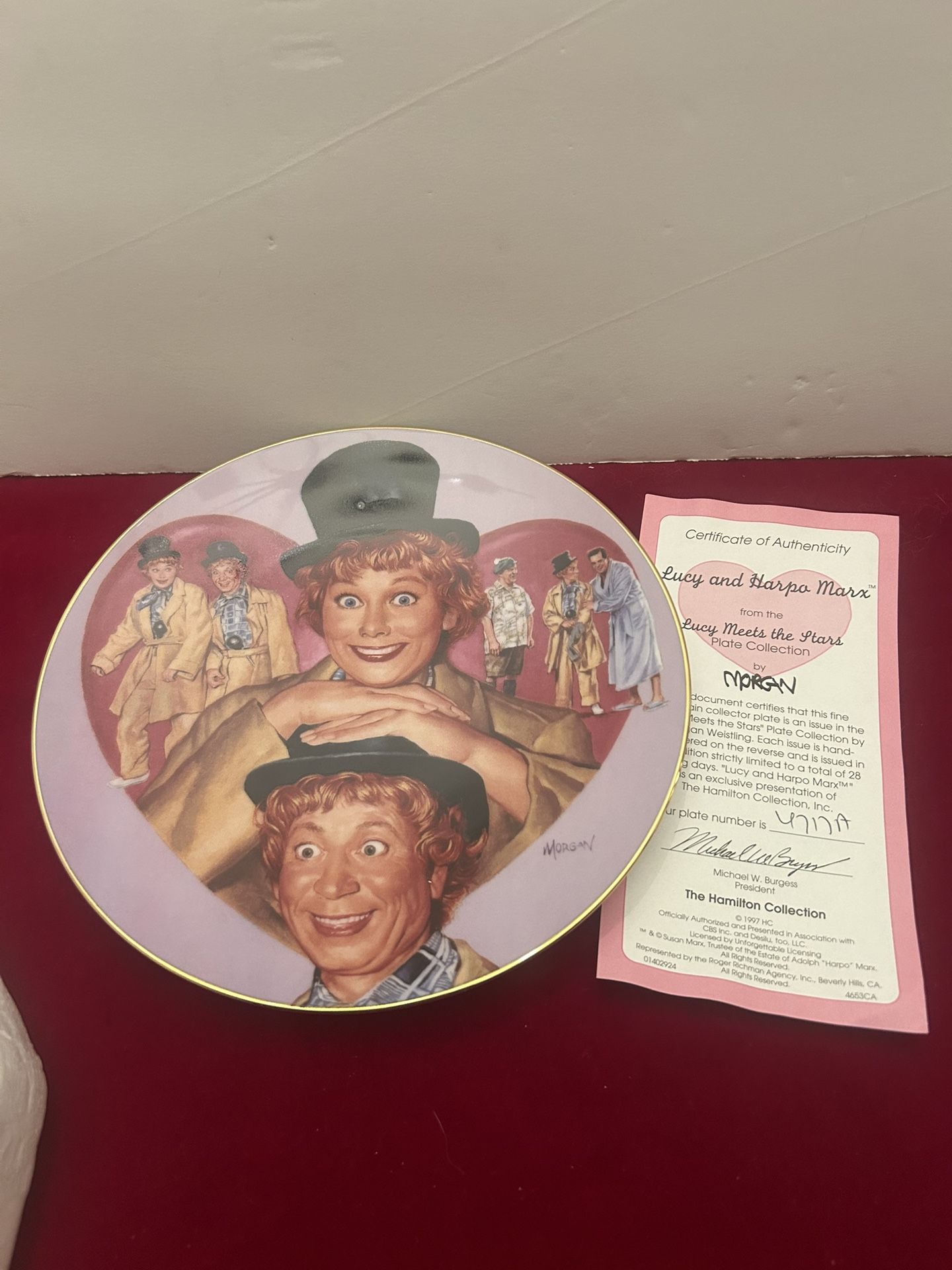 I Love Lucy Collectors Plate Lucy And Harpo Marx