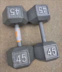 Iron Hex Dumbbells 45lbs