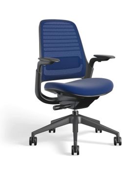 Steelcase Series 1 Work Office Chair - Royal Blue, Hard Floor Casters