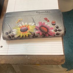 Anuschka Hand Painted Leather Wallet RFID Protection