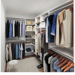 Easy Track 6.5-ft to 9.5-ft W x 7-ft H White Solid Shelving Wood Closet System