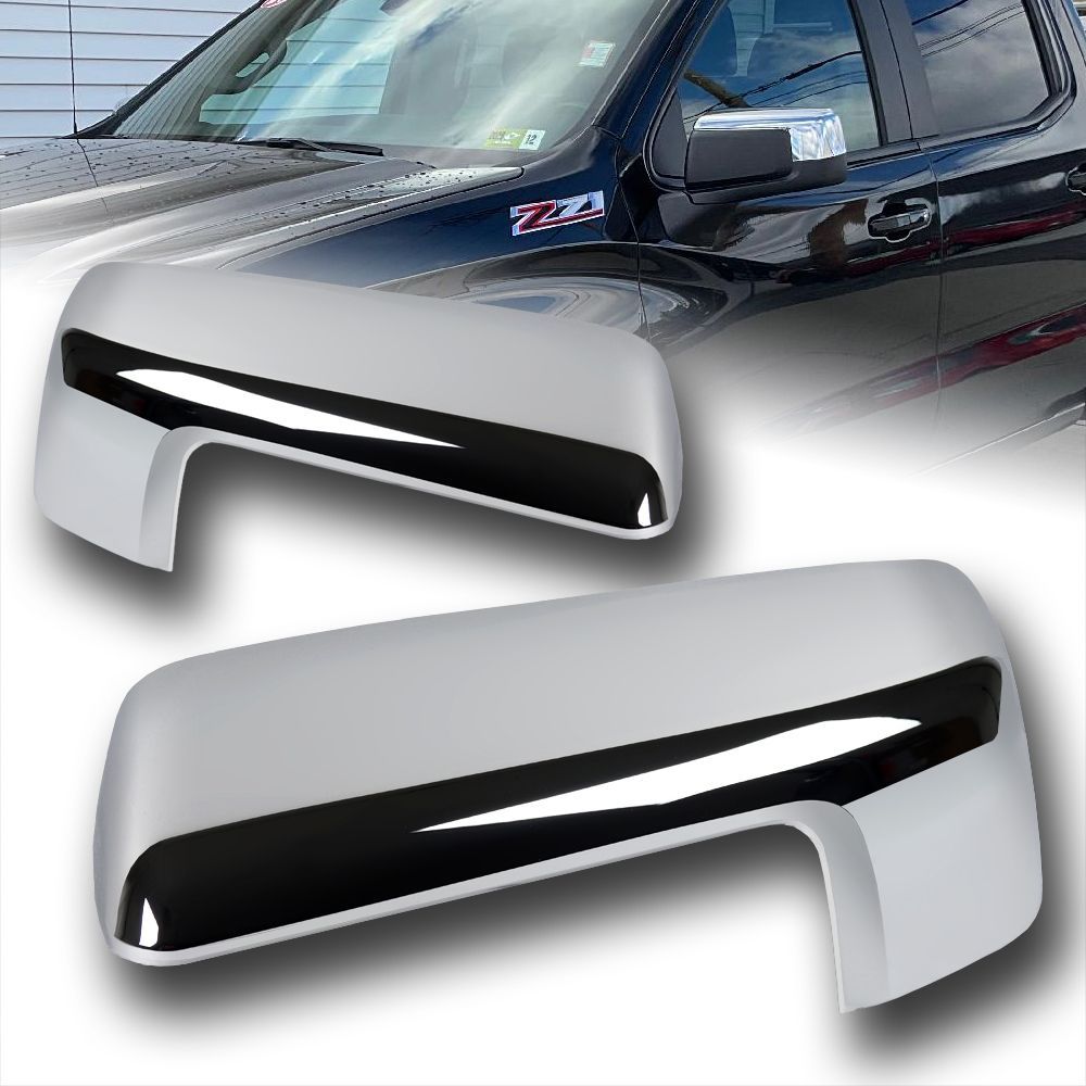 For 2019-2025 Chevy Silverado / GMC Sierra 1500 Chrome Top Half Mirror Covers -(2-MC-2033