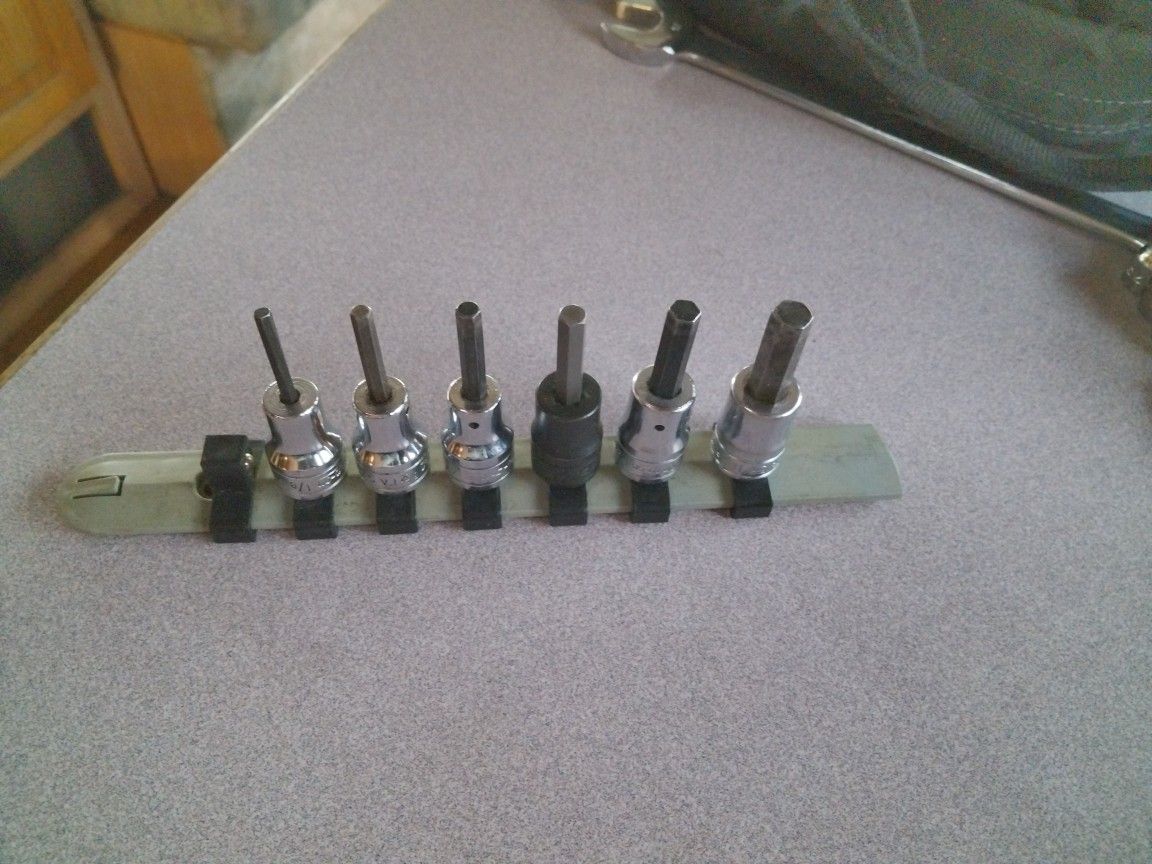 Snap-on Tools 6pc SAE 3/8"dr Standard Hex Driver Set 1/8"-5/16"