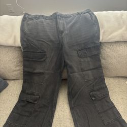 Black Cargo Pants Size 18