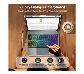 Keyboard Case for iPad Air 11 inch (M4/M3/M2, 2026/2025/2024), Air 5/4th Gen 10.9" & Pro 11, Detachable Wireless Keyboard, Backlit,120 Metal Stand, Tr