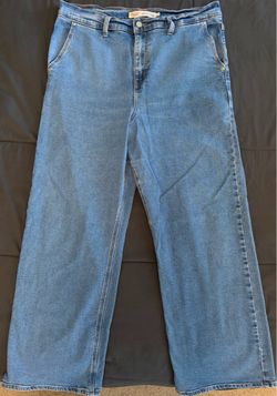 Levi Strauss Wide Leg High Rise Jeans Light Wash
