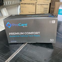Procare Face Mask.  Black. 50 Pcs.  Max Protection
