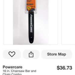 Powercare 16 in. Chainsaw Bar and Chain Combo New $20