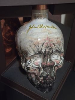 Artist skull bottle John Alexander signed artist limited edition