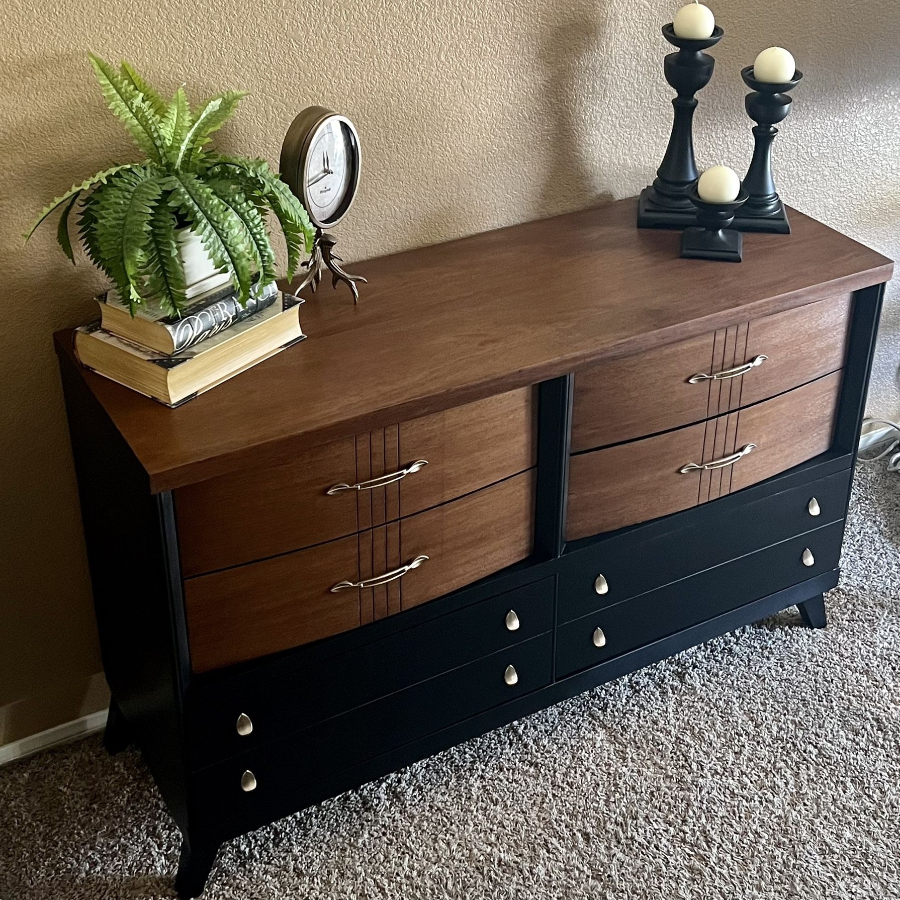 mid century dresser black Mid-Century this storage chest will look right at home anywhere Walker Edison 55 Mid-Century Modern