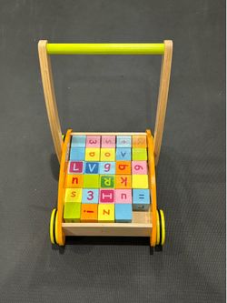 Baby Walker w/ Blocks by Classic World | Push Cart & Educational Building Blocks